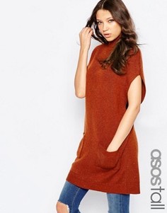 Трикотажная туника с высоким воротом ASOS TALL - Коричневый