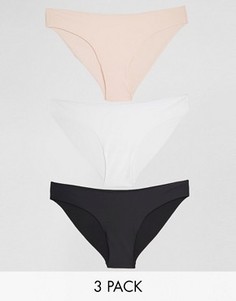 Комплект из 3 бесшовных бразильских трусиков ASOS - Мульти