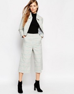 Клетчатая юбка-шорты с широкими штанинами ASOS - Серый