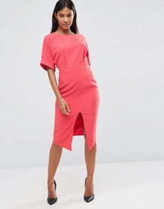 Платье с разрезом спереди ASOS - Красный