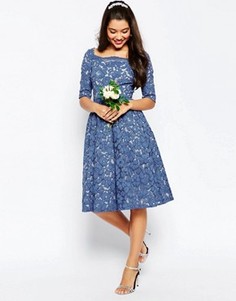 Кружевное платье для выпускного ASOS WEDDING - Синий