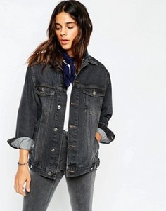 Черная джинсовая выбеленная куртка ASOS - Черный
