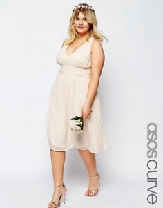 Платье миди ASOS CURVE WEDDING - Розовый