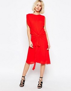 Платье с завязкой на талии Paisie - Красный