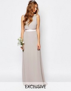 Платье макси с бантом на спинке TFNC WEDDING - Розовый