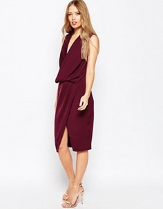 Платье миди со свободным воротом ASOS WEDDING - Красный