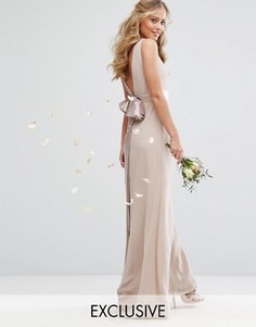 Платье макси с бантом на спинке TFNC WEDDING - Розовый