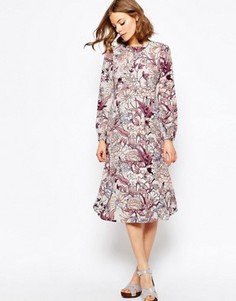 Платье миди с цветочным принтом ASOS - Мульти