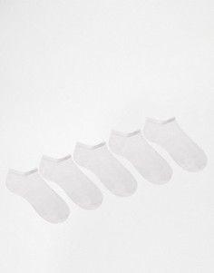 5 пар белых носков ASOS - СКИДКА - Белый