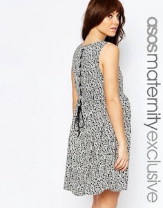 Платье в цветочек и шнуровкой сзади ASOS Maternity - Мульти