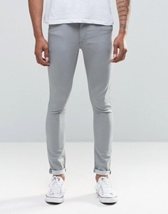 Серые супероблегающие джинсы ASOS - Синий