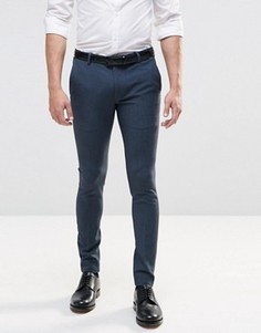 Синие супероблегающие строгие брюки ASOS - Синий