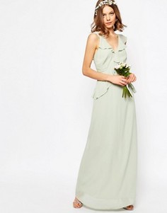 Платье макси с оборками ASOS WEDDING - Зеленый