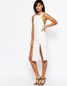 Платье-футляр миди из крепа ASOS - Кремовый
