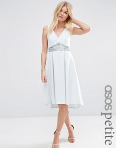 Бальное платье с отделкой на талии ASOS PETITE - Зеленый