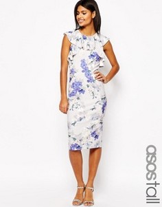 Платье-футляр с цветочным принтом ASOS TALL - Мульти
