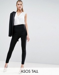 Укороченные брюки скинни из бенгалина ASOS TALL - Черный