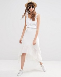 Юбка миди с контрастной кромкой ASOS - Белый