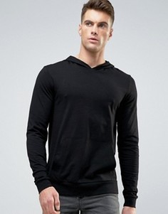 Черное облегающее худи из легкого трикотажа ASOS - Черный