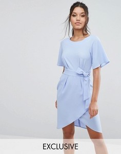 Платье с рукавами‑кимоно и завязкой спереди Closet - Синий
