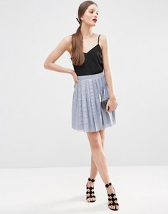Кружевная мини-юбка в складку ASOS - Синий