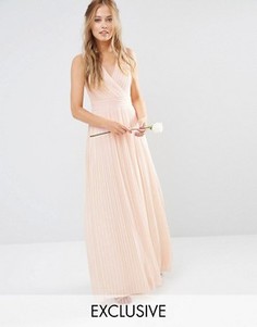 Платье макси с запахом и складками TFNC WEDDING - Розовый