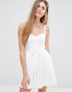 Платье с пышной юбкой и поясом Jack Wills - Белый