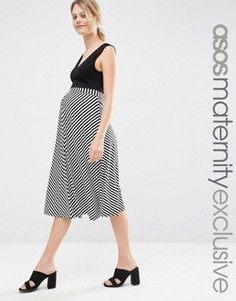 Платье миди в полоску для беременных ASOS Maternity - Мульти
