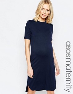Платье для беременных с закругленным подолом ASOS Maternity - Синий