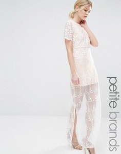 Платье макси с вышивкой Boohoo Petite - Кремовый