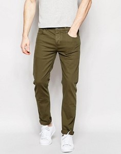 Стретчевые джинсы слим цвета хаки ASOS - Зеленый
