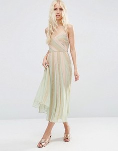 Пастельное платье миди с расклешенной юбкой ASOS - Мульти
