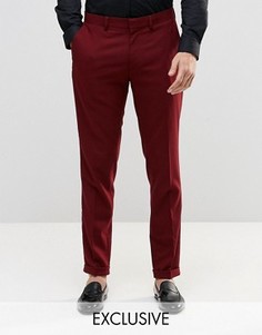 Стретчевые суперзауженные брюки с отворотами Only &amp; Sons - Красный
