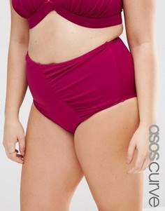 Плавки бикини с завышенной талией ASOS CURVE Mix &amp; Match - Фиолетовый