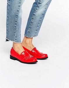 Лоферы на плоской подошве с бахромой Glamorous - Красный