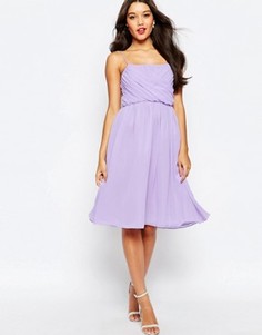 Платье миди с присборенным лифом ASOS WEDDING - Фиолетовый