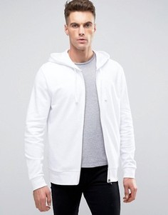 Белое худи на молнии ASOS - Черный