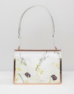 Сумка на плечо с металлической отделкой по контуру и принтом Ted Baker - Серый