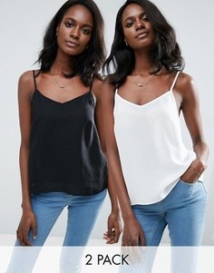 2 тканых топа на бретельках ASOS - Скидка 17 - Белый