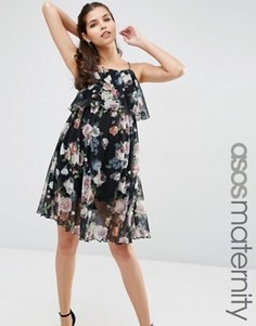 Свободное платье для беременных с цветочным принтом ASOS Maternity - Мульти