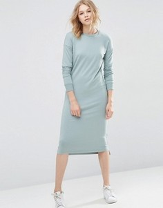 Прямое трикотажное платье с высокой горловиной ASOS - Зеленый