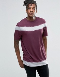 Футболка с завязками и широкой отделкой по краю горловины ASOS - Фиолетовый