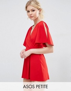 Ромпер с запахом спереди ASOS PETITE - Красный