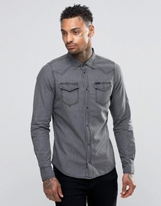 Светлая джинсовая рубашка в стиле вестерн Diesel New-Sonora-E - Серый