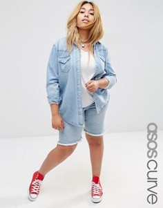 Обрезанные джинсовые шорты в винтажном стиле 90-х ASOS CURVE - Синий