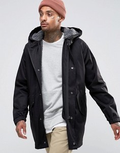 Черная парка с отстегивающейся подкладкой из искусственного меха ASOS - Черный