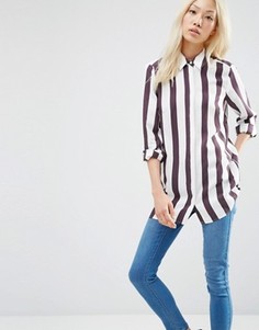 Полосатая рубашка с разрезом сзади ASOS - Мульти