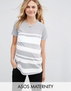 Футболка для беременных в широкую полоску ASOS Maternity - Мульти