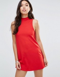 Платье-трапеция с высокой горловиной AX Paris - Красный