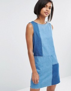 Джинсовое платье в стиле пэтчворк Vero Moda - Синий